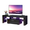 51" Modern TV Stand for 55 Inch TV with Glass Shelves,Entertainment Center for Living Room-Baofuwish - 3 of 4
