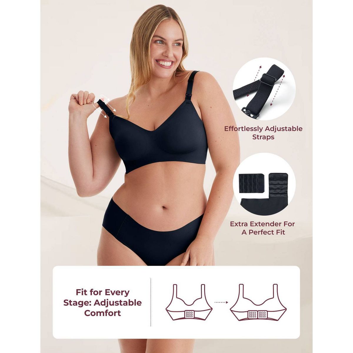 Momcozy Ultra Soft Nursing & Wearable Breast Pump Bra - thumbnail 3