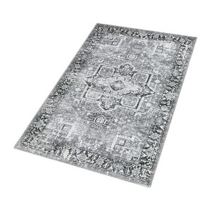Machine Washable Area Rug,Vintage Floral Rugs for Living Room Soft Floor Carpet - 1 of 4