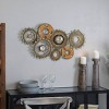 17"x34" Metal Gear Wall Clock Brown - Olivia & May: Silent, Novelty Industrial Style for Living Room - 2 of 4