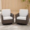 EAGLE PEAK Ocean Vista Outdoor Patio Chairs,  All-weather PE Wicker 360-Degree Rocking Swivel Chairs with Cushions - 2 of 4
