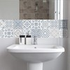 24pcs PVC Vintage Gray Floral Tile Stickers - Waterproof, Self-Adhesive, Vinyl, Classic Style, 10x10cm - 4 of 4