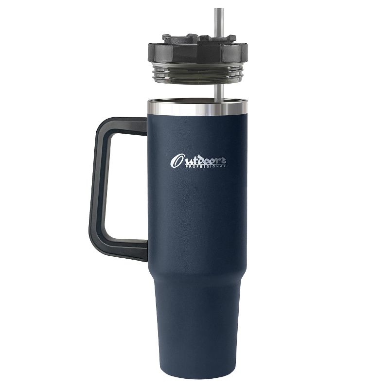 Outdoors Professional 40-Oz. Stainless Steel Double-Walled Insulated Tumbler with Straw, 2 of 10
