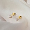 Girl's Classic Cultured Pearl Screw Back 14k Gold Earrings - In Season Jewelry - 4 of 4
