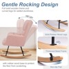 Teddy Upholstered Glider Rocker with High Backrest, Reading Chair Modern Rocking Accent Chairs Glider Recliner for Living Room, Nursery, Bedroom - 2 of 3