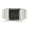 Black Bow Jewelry Men's 11mm Stainless Steel & Black Carbon Fiber Signet Tapered Ring - 4 of 4