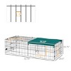 Small Animal Playpen with Roof Outdoor Indoor Pet Fence for Rabbits Portable Metal Cage with Shade Cover and Secure Doors - LAOTIES - 2 of 4