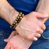 West Coast Jewelry Men's Tiger Eye and Onyx Natural Stone Bead Adjustable Bracelet (10mm) - 3 of 4