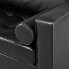 ORRD Mid-Century Modern 3-Seat Sofa, PU Leather Tufted Couch with Solid Wood Legs & Bolster Pillows for Living Room, Office - 3 of 4