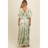 PinkBlush Light Olive Floral Deep V-Neck Maternity Maxi Dress - 4 of 4