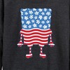Women's - SpongeBob SquarePants - Silhouette Stars Stripes Lightweight French Terry Wide Neck Long Sleeve Shirt - 2 of 4