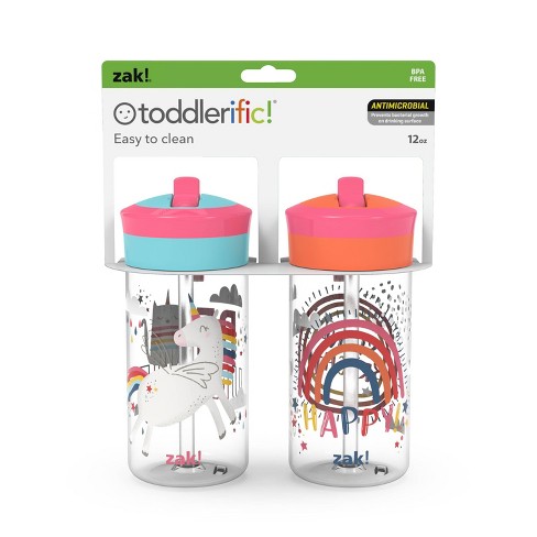Zak Designs Durable Plastic Bottle Set - Rainbow/unicorn - 12oz/2pk : Target