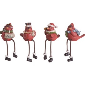VIP 6 in. Red Long Leg Cardinal Christmas Decorations Shelf Sitter Figurines Set of 4 - 1 of 2