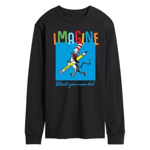 Men's - Dr. Seuss - Cat in the Hat Imagine Long Sleeve Graphic T-Shirt - 1 of 4