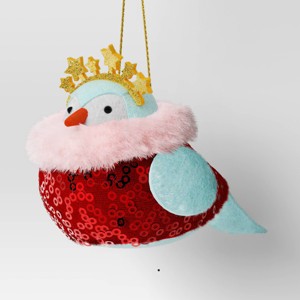 Christmas Fabric Festive Party Featherly Friends with Tiara Ornament - Wondershop™ - 1 of 3