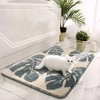 Zarkea™ Washable Soft Botanical Microfiber Runner Rug,Blue Leaf on Cream,Pet-Friendly, Anti-Slip - 4 of 4