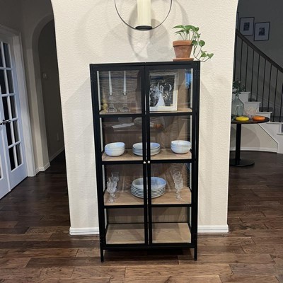 60 Crystal Cove Glass Cabinet Black - Threshold™ Designed With