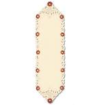 Heritage Lace 15" x 52" Beige with Embroidered Orange Flowers Table Runner