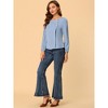 Allegra K Women's Casual Button Decor Long Sleeve Solid Square Neck Blouse - 2 of 4