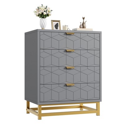 Whizmax Modern Dresser w/ Metal Legs & Wide Drawers - Large Storage Chest for Bedroom, Living Room
