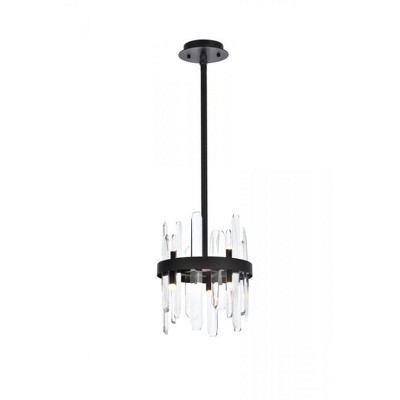 Elegant Lighting Serena 10 inch crystal round pendant in black