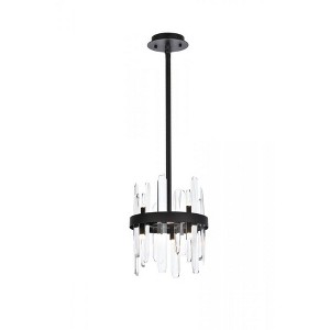 Elegant Lighting Serena 10 inch crystal round pendant in black - 1 of 4