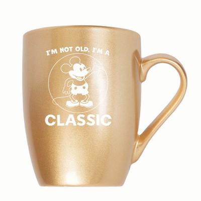 Elanze Designs Steamboat Willie I'm Not Old I'm A Classic 10 ounce New Bone China Coffee Tea Cup Mug, Vegas Gold