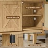 ChicFurnit Decorative Storage Cabinet Arched Bookcase with Glass Doors for Living Room Office, Brown, 74.3"*36"*17.5" - 4 of 4