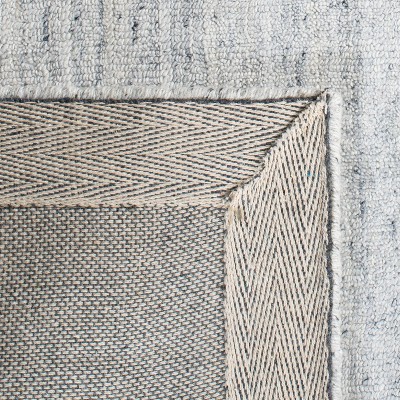 Ivory Elegance Hand-Knotted Wool and Viscose Square Area Rug