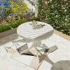 Vynxaria Modern 36 Inch White Round Plastic Table – Indoor/Outdoor Dining & Coffee Table, All-Weather Polypropylene Patio Table - 2 of 4