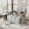 APRILSOUL Gray Set of 2 Modern Minimalist Leisure Armchair, Armchair with L-shaped Armrests for Living Room - 2 of 4