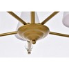 Elegant Lighting Bethany 5 lights pendant in brass with white fabric shade - 4 of 4