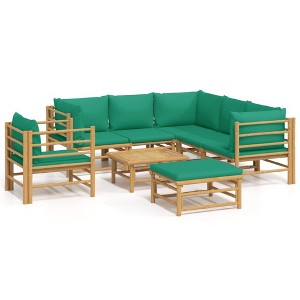 vidaXL Garden Lounge Set Natural Bamboo Modular Garden Lounge Set - 1 of 4