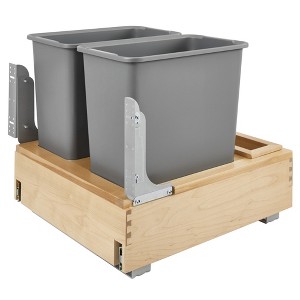 Rev-A-Shelf Double Maple Bottom Mount Kitchen Pullout Trash Can Waste Container with Soft Open & Close Slide System - 1 of 4