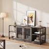 TV Stand, Entertainment Center with Storage Cabinet and Mesh Doors, TV Media Console Table - 3 of 4