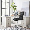 LACOO Faux Leather Office Desk Stool Swivel Chair with Armrest - 2 of 4
