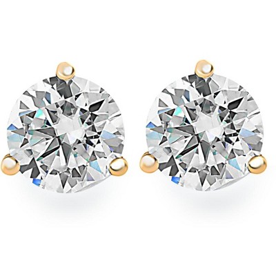 Pompeii3 .25Ct Round Brilliant Cut Natural Diamond Stud Earrings in 14K Gold Martini Setting
