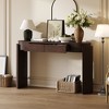 HDZNVF Entryway Table with Natural Wood Grain Finish, Console Table with Fluted Design, Espresso - 3 of 4
