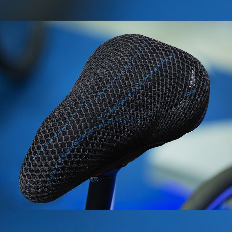 Unique Bargains Bike Bicycle Saddle Seat Cover Comfort Pad Padded Soft 3D Grid 8.86"x6.69", 2 of 7