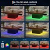 35 Inch Square Coffee Table with Led Lights, Modern Coffee Tables  with Plug-in 16-Color LED Lights, Cocktail Table for Home Office, Apartment - 3 of 4