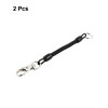 Unique Bargains Lobster Clasp Stretchy Spiral Coiled Strap Lanyard Keyring Black 2 Pcs 6" Length - 2 of 4