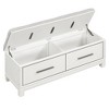 Infurnic Decorative Storage Cabinets Shoe Bench with Removable Cushion,Hidden Storage for Living Room, Entryway, and Hallways, White, 43"*15"*18.1" - 4 of 4