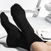 6 Pair Black Solid Dress Socks Classic Style & Comfort - image 3 of 3