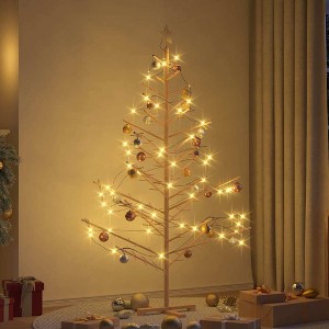 Wooden Christmas Tree with Stand Natural 70.9" Solid pine wood - 1 of 4