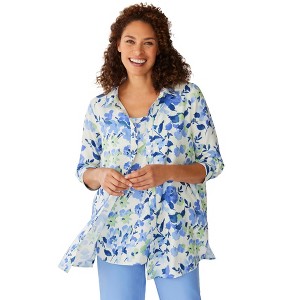 Woman Within Plus Size 2-Piece Shirt And Tank - 1 of 4