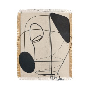 Nadja Abstract Line Art VIII 56"x46" Woven Throw Blanket - Deny Designs - 1 of 4
