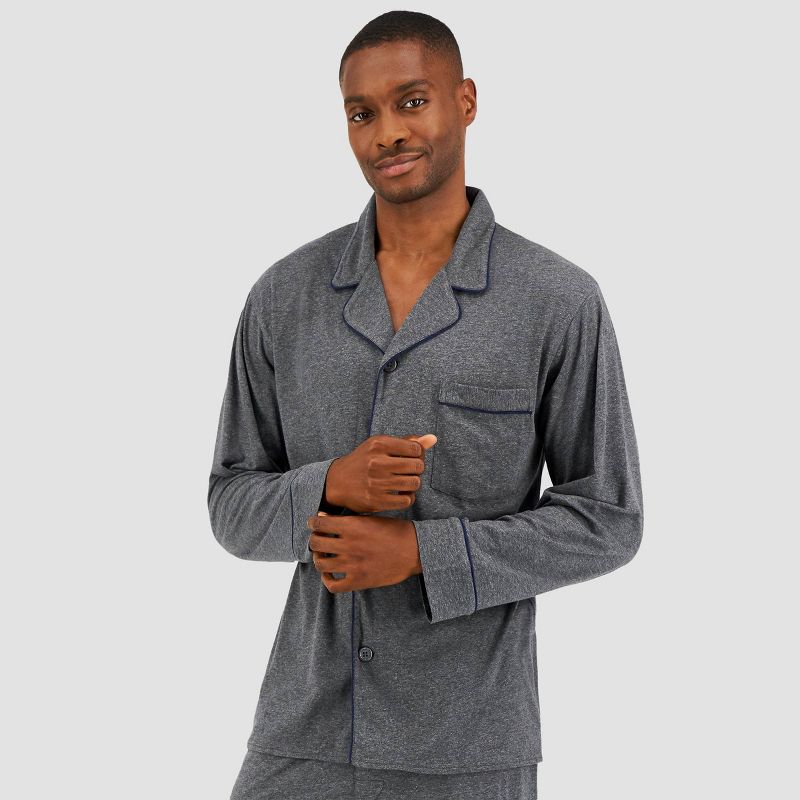 Hanes Premium Men's Knit Long Sleeve Pajama Set 2pc, 3 of 7