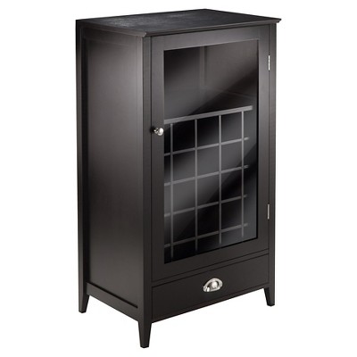 Bottles Slot Modular Bordeaux Wine Cabinet Wood/Black Espresso - Winsome