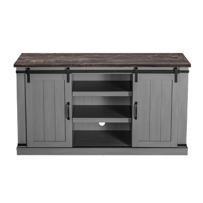 Sliding Doors TV Stand for TVs up to 60" Gray - Home Essentials