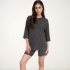 Anna-Kaci Lounge Women's Ribbed Knit Lounge Set with 3/4 Sleeve Top and Fitted Shorts - 2 of 4